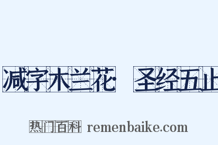 减字木兰花·圣经五止是什么意思的图片